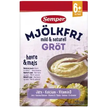 Semper Havregröt Naturell Mjölkfri Från 6m 400g 3 Semper Havregröt Naturell Mjölkfri Från 6m 400g