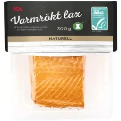 ICA Varmrökt Lax Naturell ASC 300g