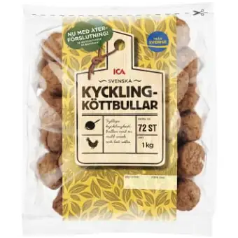 ICA Kycklingköttbullar 1kg 3 ICA Kycklingköttbullar 1kg