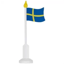 Svensk Bordsfalgga Träflagga 23cm