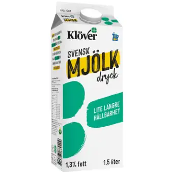 Klöver Mjölkdryck 1,3% 1,5l 3 Klöver Mjölkdryck 1,3% 1,5l