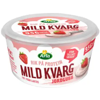 ARLA Kvarg Jordgubb Mild Laktosfri 0,2% 450g 3 ARLA Kvarg Jordgubb Mild Laktosfri 0,2% 450g