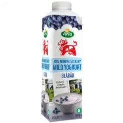 Arla Ko Yoghurt Mild Blåbär 1,5% Lättsockrad 1000g