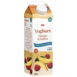 ICA Fruktyoghurt Mango & Hallon Slät 2,5% 1000g
