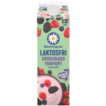 SKåNEMEJERIER Yoghurt Skogsbär Laktosfri 2,4% 1000g 3 SKåNEMEJERIER Yoghurt Skogsbär Laktosfri 2,4% 1000g