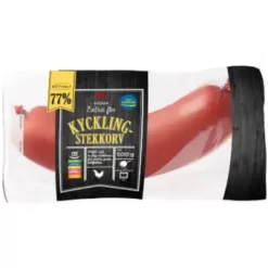 ICA Stekkorv Kyckling Extra Fin 77% Kötthalt 500g