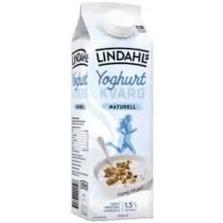 Lindahls Yoghurtkvarg 1,5% Fetthalt Naturell 1l