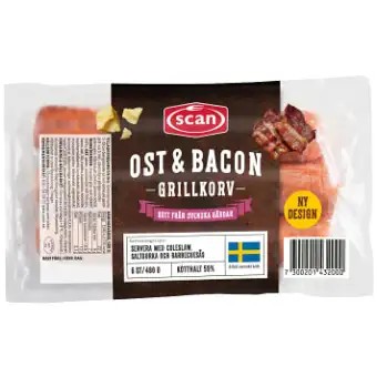 Scan Grillkorv Bacon & Ost 3 Scan Grillkorv Bacon & Ost
