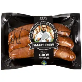 Slaktarkorv Filékorv Grov 99% Kötthalt 270g 3 Slaktarkorv Filékorv Grov 99% Kötthalt 270g
