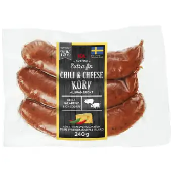 ICA Kryddkorv Chili & Cheese 240g 3 ICA Kryddkorv Chili & Cheese 240g