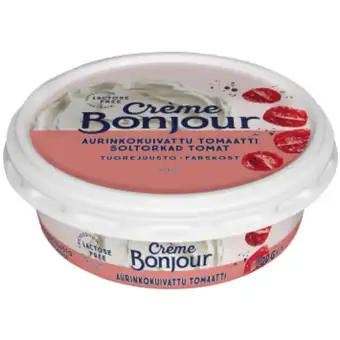 Creme Bonjour Färskost Soltorkad Tomat Laktosfri 200g 3 Creme Bonjour Färskost Soltorkad Tomat Laktosfri 200g
