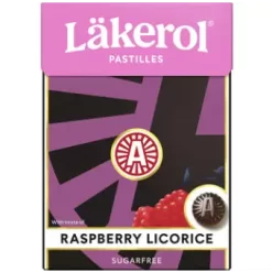 Läkerol Halstabletter Raspberry Licorice Sockerfri 75g