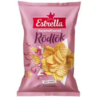 Estrella Chips Karamelliserad Rödlök 275g 3 Estrella Chips Karamelliserad Rödlök 275g