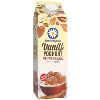 SKåNEMEJERIER Vaniljyoghurt Pepparkaka 2,5% 1000g 3 SKåNEMEJERIER Vaniljyoghurt Pepparkaka 2,5% 1000g