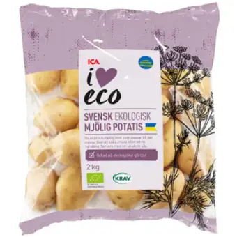 ICA I LOVE ECO Mjölig Potatis 2kg 3 ICA I LOVE ECO Mjölig Potatis 2kg