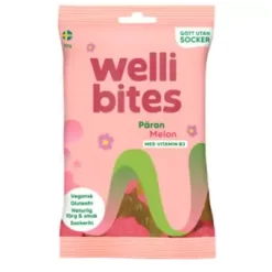 Wellibites Vegangodis Päron & Melon Sockerfri 70g
