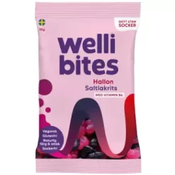Wellibites Gelégodis Hallon & Saltlakrits Vegansk 70g