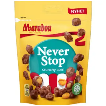 Marabou Choklad Never Stop Crunchy Corn 170g 3 Marabou Choklad Never Stop Crunchy Corn 170g